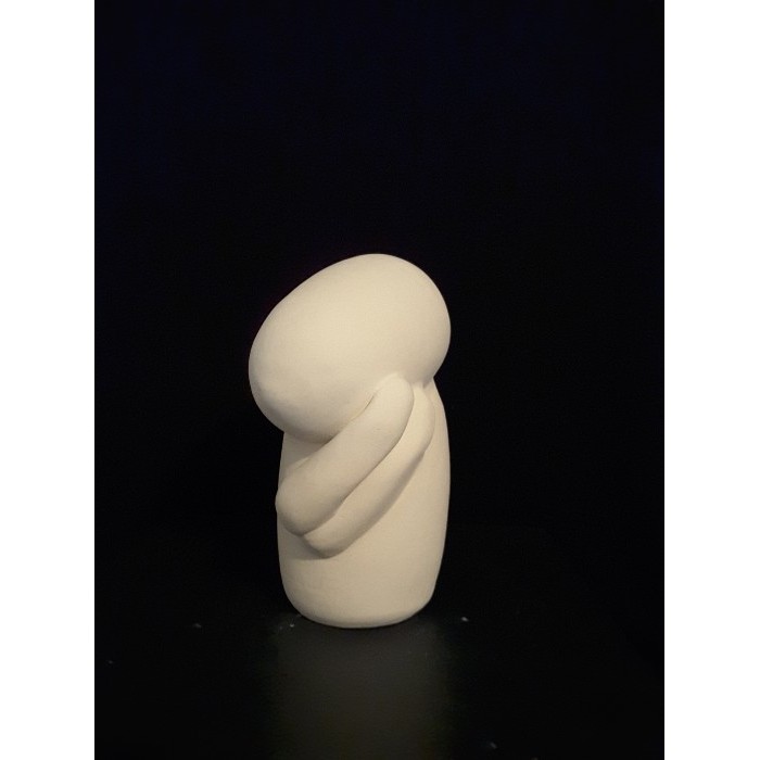 Sculpture : Titre: HOMMMAGE À BRANCUSI. faïence blanche,, 24 x 15 cm